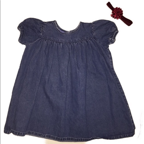 Girl’s Denim Blue Jean Dress Baby Crew Size 18m - Picture 1 of 4